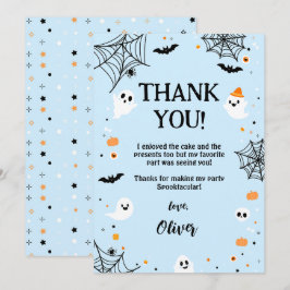 Blue Halloween Cute Ghost Tack Kort
