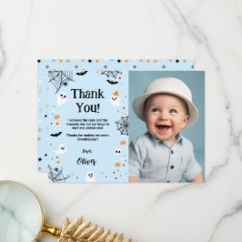 Blue Halloween Ghost Thank You Card Tack Kort