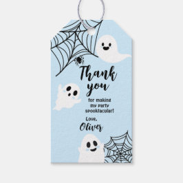 Blue Halloween Spooky Ghost Favor Tags  Presentetikett