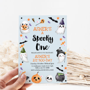 Blue Halloween-taloky 1:a födelsedagen Inbjudningar