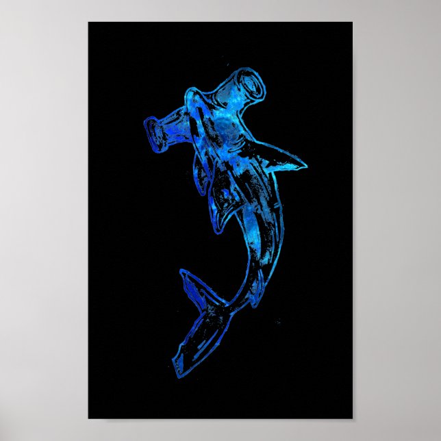 Blue Hammerhead Shark Poster (Framsidan)