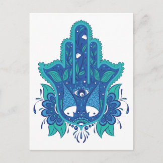 Blue Hamsa Design Vykort