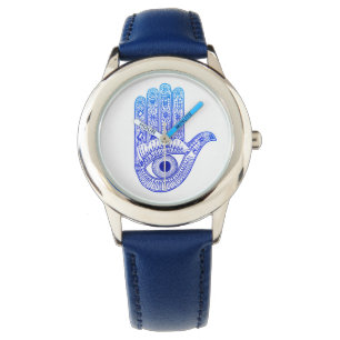 Blue Hamsa Hand / Onda Öga Defence / Handand Mary Armbandsur