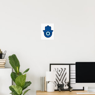 Blue Hamsa Hand - Poster av fredlig energi