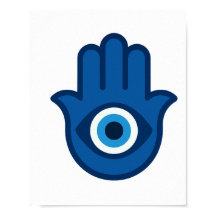 Blue Hamsa Hand - Poster av fredlig energi