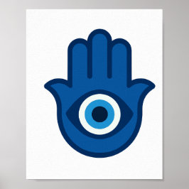 Blue Hamsa Hand - Poster av fredlig energi
