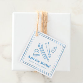 Blue Hand-Drawn Après Bébé Boy Shower Gåvor Etiketter