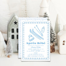 Blue Hand-Drawn Après Bébé Boy Shower