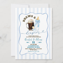 Blue Hand plockade Baby är Brewing Boy Shower Inbjudningar