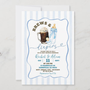 Blue Hand plockade Baby är Brewing Boy Shower Inbjudningar