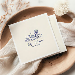 Blue Hand plockade Bröllop Pappersservett