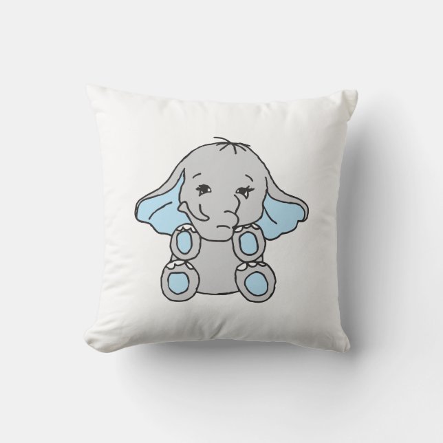 Blue Hand plockade Elephant Mönster Elephant Teckn Kudde (Framsida)