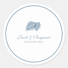 Blue Handflatan Round Sticker Runt Klistermärke