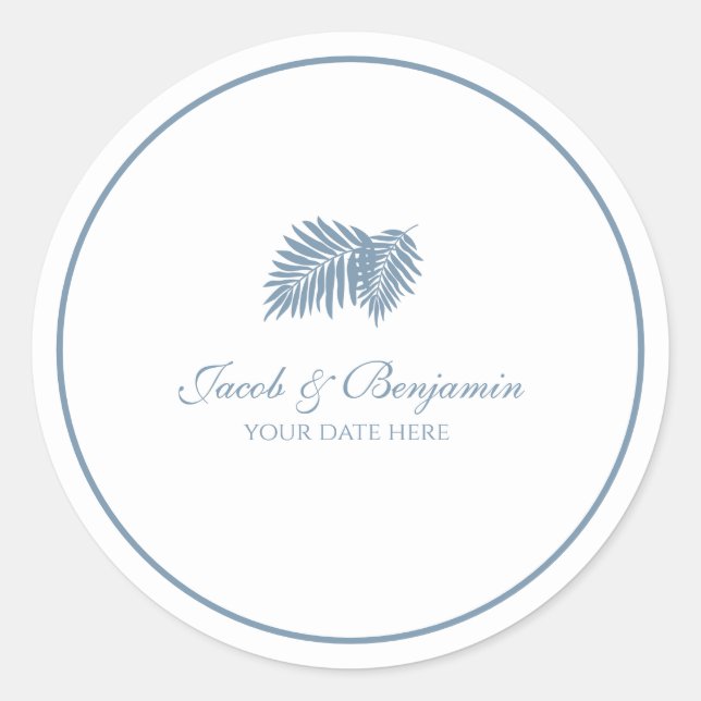 Blue Handflatan Round Sticker Runt Klistermärke (Framsida)