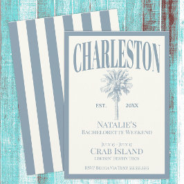 Blue Handflatan Träd Charleston Coastal Bacheloret Inbjudningar
