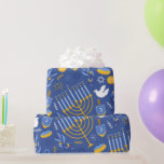 Blue Hanukkah Menorah Dove och Dreidel Hanukkah Presentpapper<br><div class="desc">Blue Hanukkah Menorah Dove och Dreidel Hanukkah Wrapping Papper.</div>