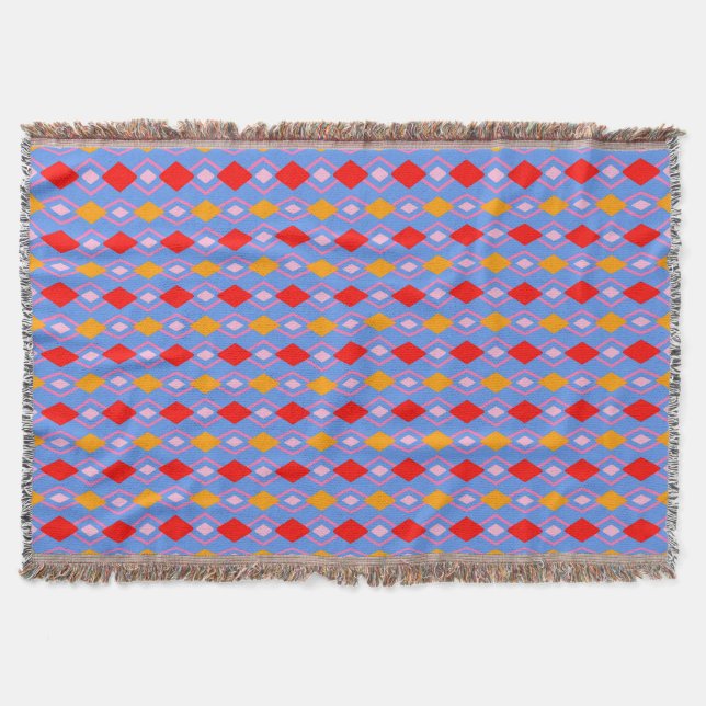 Blue Harlequin Knot Throw Blanket Filt (Framsidan)
