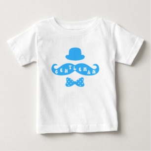 Blue Hat Mustache Avslappnad Pojke T-Shirt