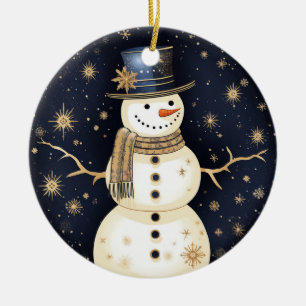 Blue Hat Snögubbe Ornament
