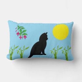 Blue Haven Cat & Plants Lumbar Pillow Lumbarkudde