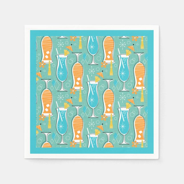 Blue Hawaii and Tropical Itch - Bg Turquoise Pappersservett (Framsidan)