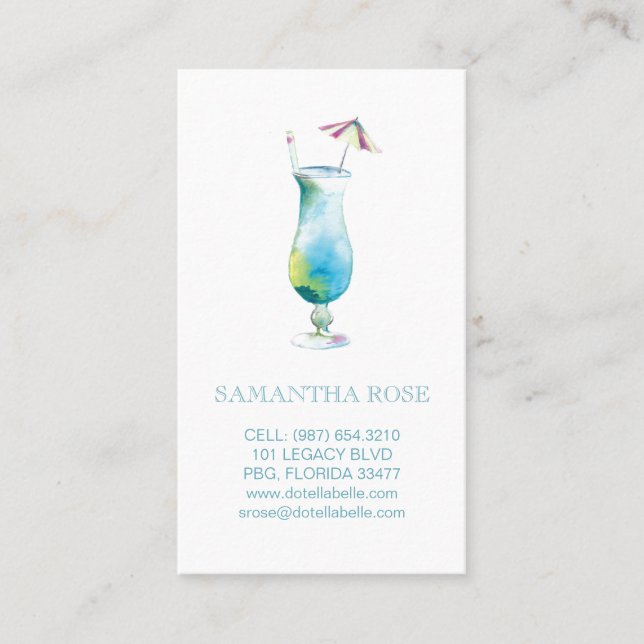 Blue Hawaii Coastal Modern Visitkort (Framsida)