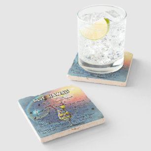 Blue Hawaii Cocktail (#1 av 12 Recipe-uppsättninga Stenunderlägg