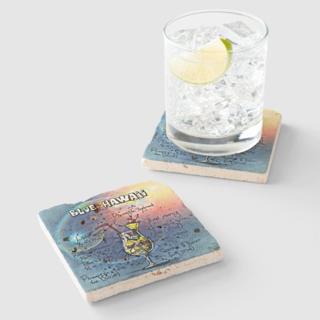 Blue Hawaii Cocktail (#1 av 12 Recipe-uppsättninga Stenunderlägg (Sidan)