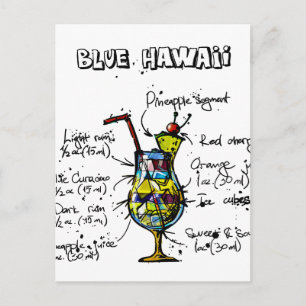 Blue Hawaii Cocktail Recipe Vykort