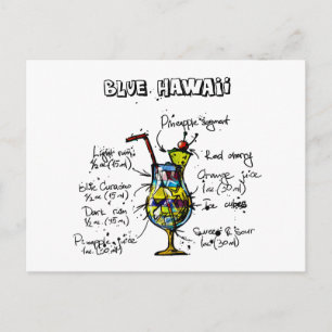 Blue Hawaii Cocktail Recipe Vykort