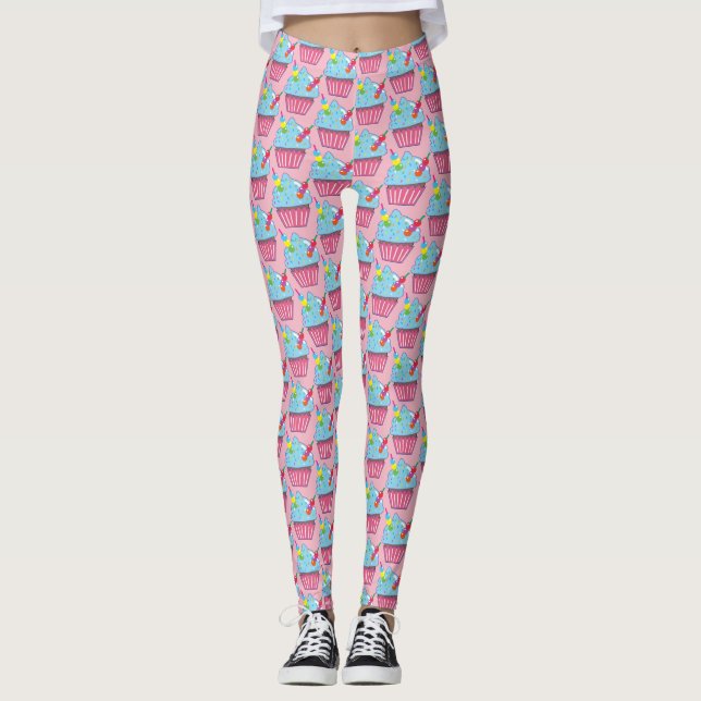 Blue Hawaii CUPCAKE Leggings (Framsida)