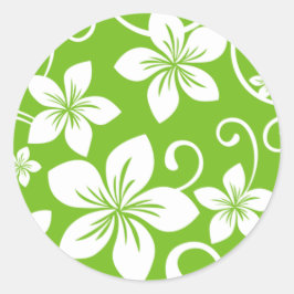 BLUE HAWAII (LIME) CLASSIC ROUND STICKER RUNT KLISTERMÄRKE
