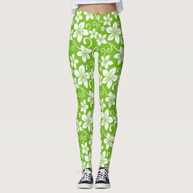 BLUE HAWAII (LIME) LEGGINGS (Framsida)