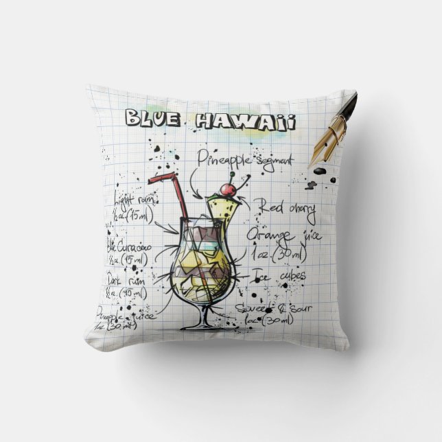 Blue Hawaii Pillow Kudde (Framsida)