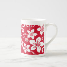 BLUE HAWAII (RED) BONE CHINA MUGG
