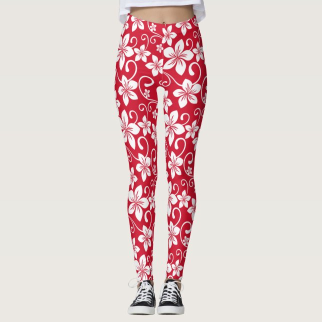 BLUE HAWAII (RED) LEGGINGS (Framsida)