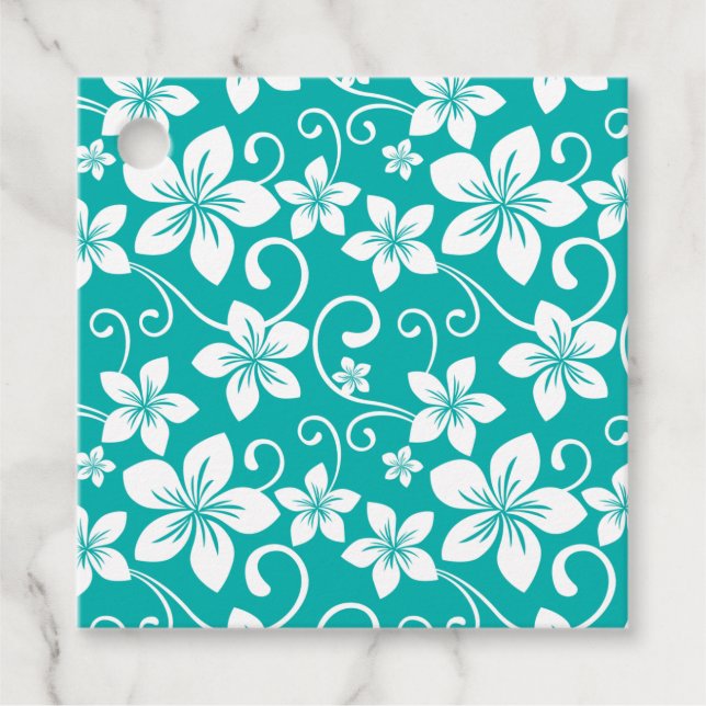 BLUE HAWAII (TEAL) GÅVOR ETIKETTER (Framsida)