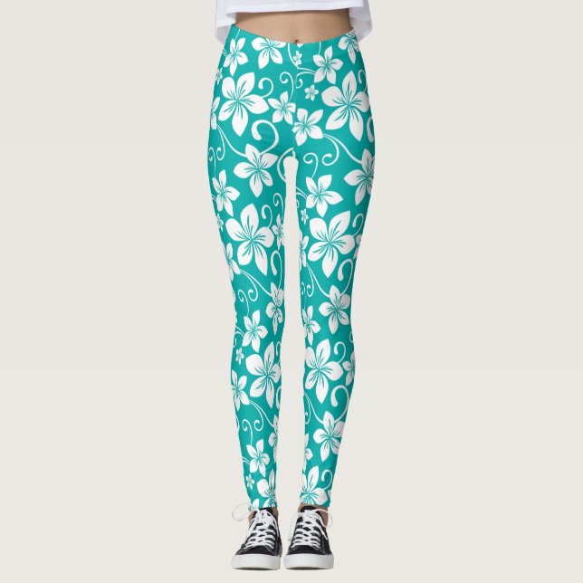 BLUE HAWAII (TEAL) LEGGINGS (Framsida)