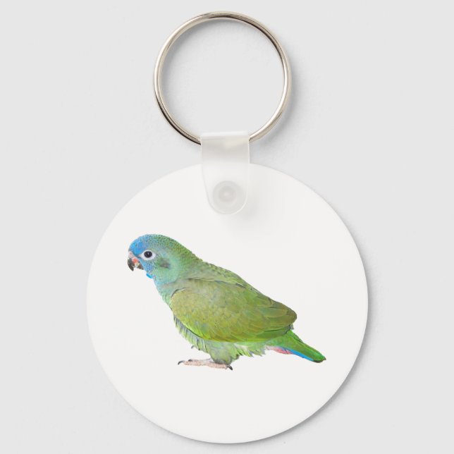 Blue Head Pionus Parrot Nyckelring (Framsida)