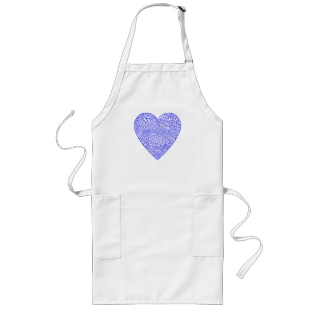 Blue Heart Apron Långt Förkläde (Framsidan)