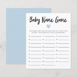 Blue Heart Baby Namn Shower Game