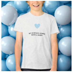 Blue Heart Baby Shower T Shirt
