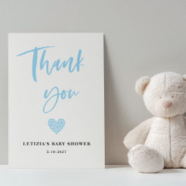 Blue Heart Baby Shower Tack Kort