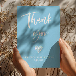 Blue Heart Baby Shower Tack Kort