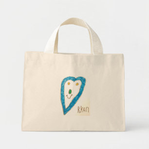 Blue Heart Bag Mini Tygkasse
