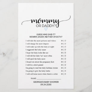 Blue Heart Black Calligraphy-Mamma eller pappa G