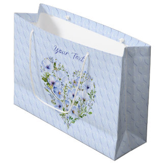 Blue Heart Blommigt Gift Bag