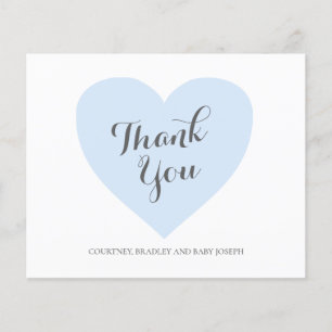 Blue Heart Cute Budget Baby Shower Tack för ditt k