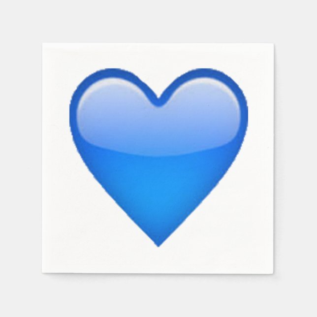 Blue Heart - Emoji Pappersservett (Framsidan)