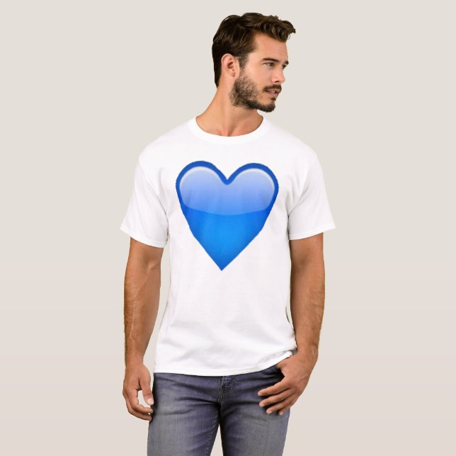 Blue Heart - Emoji Tee Shirt (Hel framsida)